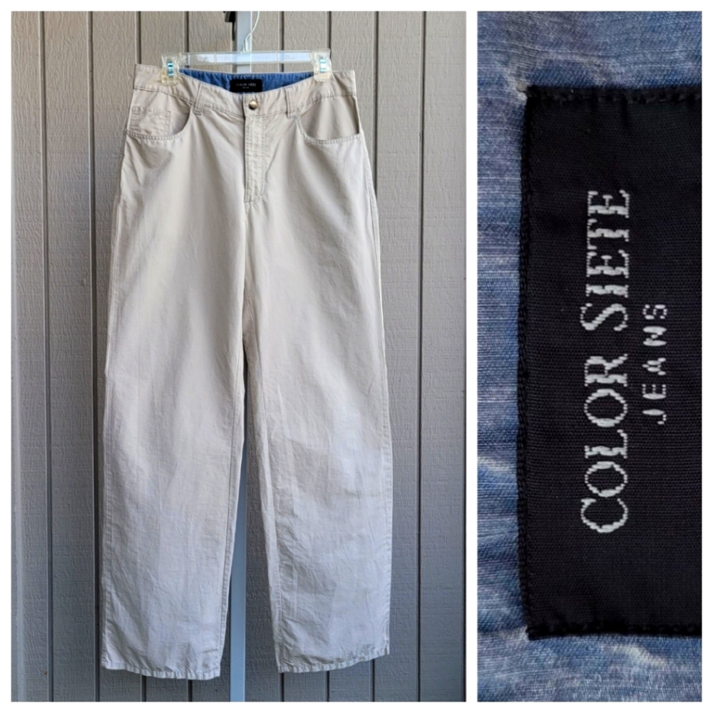 Cotton Nylon Jeans Cream Pants Men's 32 Regular Lightweight | Color Siete